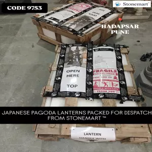 Packing Granite Pagoda Lanterns For Shipping To Pune, Maharashtra