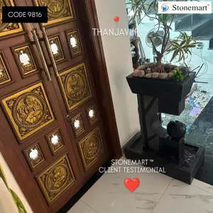 Client Testimonial Of Modern Granite Fountain And Planter From Thanjavur, Tamil Nadu
