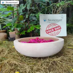 Sold To Erode, Tamil Nadu 15 Inch Stone Urli Cum Bowl For Indoor And Outdoor