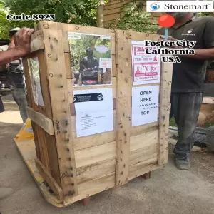 Packing Black Marble Buddha Idol To Safely Export It To Foster City, California, Usa