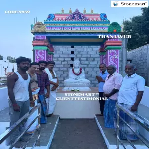 Client Testimonial Of 4 Feet White Marble Buddha Statue From Thanjavur, Tamil Nadu