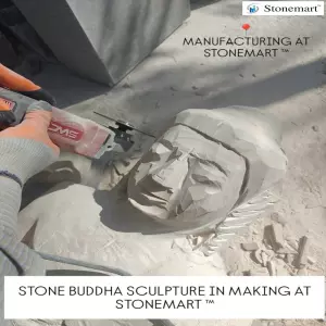 3 Feet Natural Stone Buddha Sculpture In Making