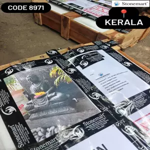 24 Inch Marble Stone Buddha Sculpture Packaging In Progress For Shipping To Thiruvananthapuram, Kerala
