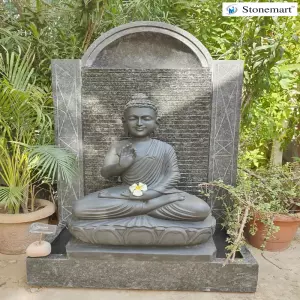 Sold To Trivandrum, Kerala 4 Feet Granite Fountain With Buddha Statue