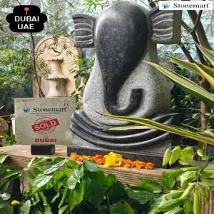 Sold To Dubai, Uae - 36 Inch Handcrafted Ganesha Abstract Sculpture Out Of Granite For Modern Outdoor Spaces
