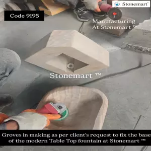 Carving Stone Fountain With Lamp For Home And Garden Decor