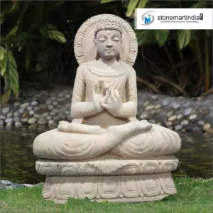 Sold 2 Feet Dharmachakra Mudra Buddha Stone Statue For Interior