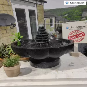 Sold To Pune, Maharashtra 21 Inch Granite Urli Cum Birdbath Fountain