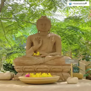 Sold To Hosur, Tamil Nadu 32 Inch Stone Buddha Statue