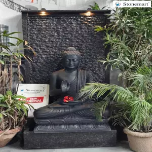 Sold To Nashik, Maharashtra - 60 Inch Natural Stone Buddha Water Fountain For Home And Garden