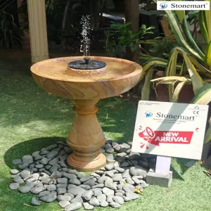 Solar Operated Stone Water Fountain Or Bird Bath For Outdoor Garden