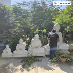 2, 3, 4 And 6 Feet White Marble Buddha Statues