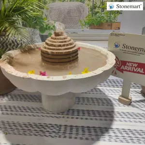 Sold To Gurugram, Haryana 26 Inch Hand Made Sandstone Urli Fountain