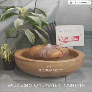 Modern Stone Water Fountain With Mesmerizing Water Sound For Home And Garden