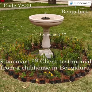 Client Testimonial Of Solar Powered Stone Bird Bath Fountain From A Clubhouse In Hyderabad, Telangana