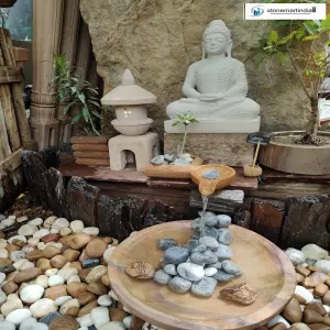 Complete Zen Garden With 2 Feet Buddha Statue