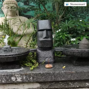 Granite Fountains With Easter Island Sculpture