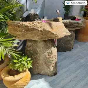 Pedestal Rock Birdbath Fountain