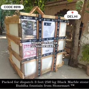 Packing 3Ft Marble Buddha Fountain For Shipment To New Delhi