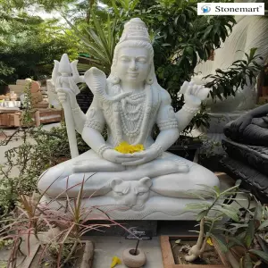 Sold To Khamgaon, Maharashtra 3 Feet Marble Shiva Statue