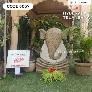 Sold To Hyderabad, Telangana - Big Size Modern Abstract Ganesha Sculpture Hand Carved Out Of Granite For Home And Garden Decor