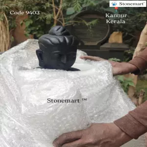 Packing Serene Marble Buddha Sculpture For Shipping To Kannur, Kerala