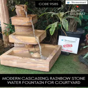 Sold To Rajkot, Gujarat - Modern Cascading Sandstone Fountain For Courtyard
