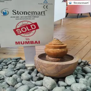 Sold To Mumbai, Maharashtra 8 Inch Sandstone Fountain For Center Table