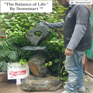 Large Size Modern Abstract Sculpture - "The Balance Of Life" For Garden Decor And Landscaping