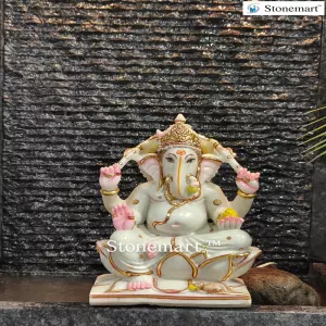 36 Inch Serene Stone Ganesha Waterfall For Home And Garden Decor