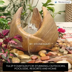 Handcrafted Natural Stone Tulip Water Fountain For Outdoors