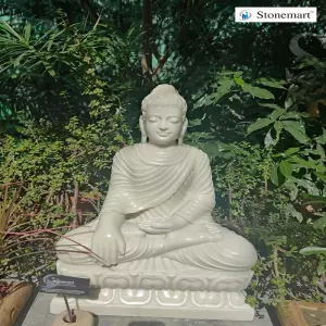 Sold 2 Feet Bhumisparsha Mudra Marble Buddha Statue