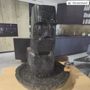 33 Inch Moai Face Statue Fountain