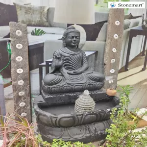 Sold 3 Feet Buddha Fountain With Stone Lights