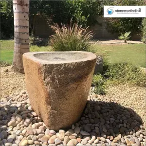 Stone Fountain Cum Birdbath For Garden Decor