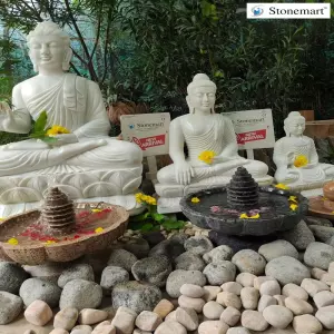 Sold To Nagpur, Salem, And Sangli 4 Feet 500 Kg, 3 Feet 180 Kg, And 2 Feet 60 Kg White Marble Buddha Sculptures For Garden