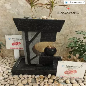 Sold To Singapore - 3 Feet Modern Indoor Water Fountain With Planter For Luxury Decor