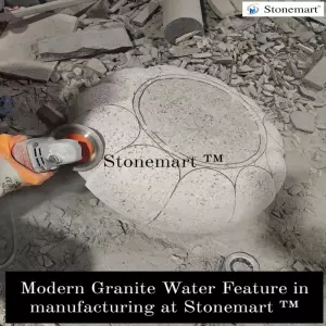 Modern Granite Urli Bowl In Production For Home And Garden