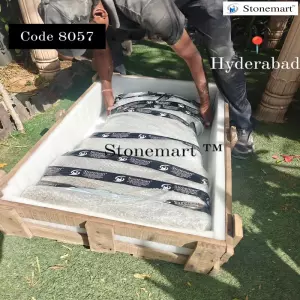 Modern Abstract Granite Ganesha Statue Packed For Dispatch To Hyderabad, Telangana