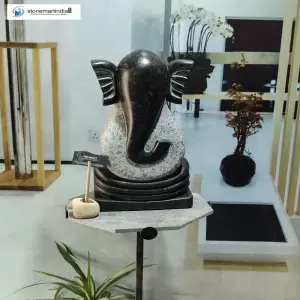 Sold 21 Inch Modern Abstract Granite Ganesha Statue