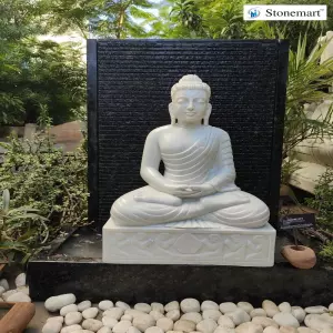 Sold 3 Feet Granite Fountain With Buddha Statue
