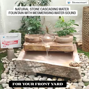 Natural Stone Cascading Front Yard Fountain