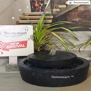 Medium Size Granite Millstone Water Fountain For Modern Interior Decor