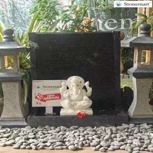 39 Inch, 300 Kg Ganesha Waterfall Fountain With Lanterns For Indoor And Outdoor Decor