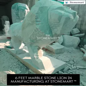 Manufacturing 6 Feet Massive Marble Lion Sculpture