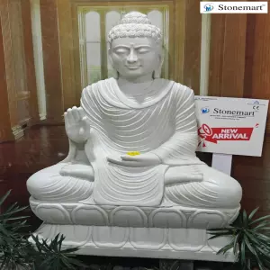 Available - 4 Feet Big Size Blessing Buddha Statue For Foyer, Patio, Garden