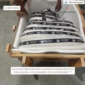 Black Buddha Statue Packed For Shipment To Ranchi, Jharkhand