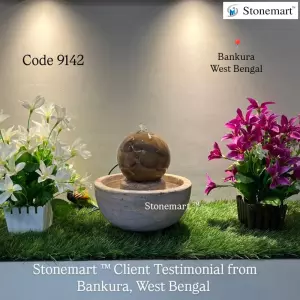 Client Testimonial Of Stone Table Top Fountain From Bankura, West Bengal