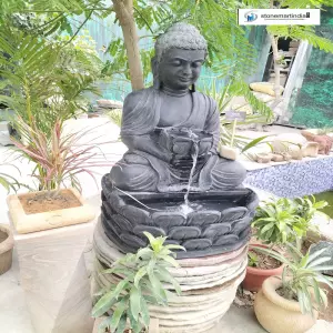 3 Feet Stone Buddha Fountain For Garden