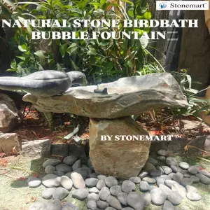 Stylish Natural Stone Bird Bath Bubbler Fountain For Garden And Balcony Decor